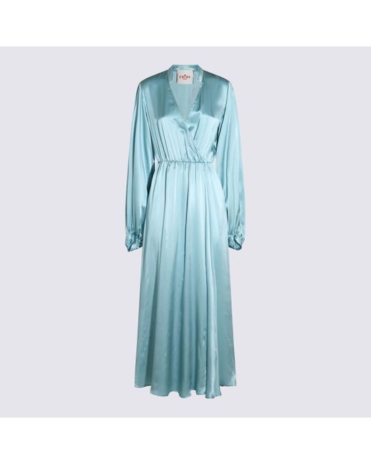 Crida Milano Blue Light Satin Matera Long Dress