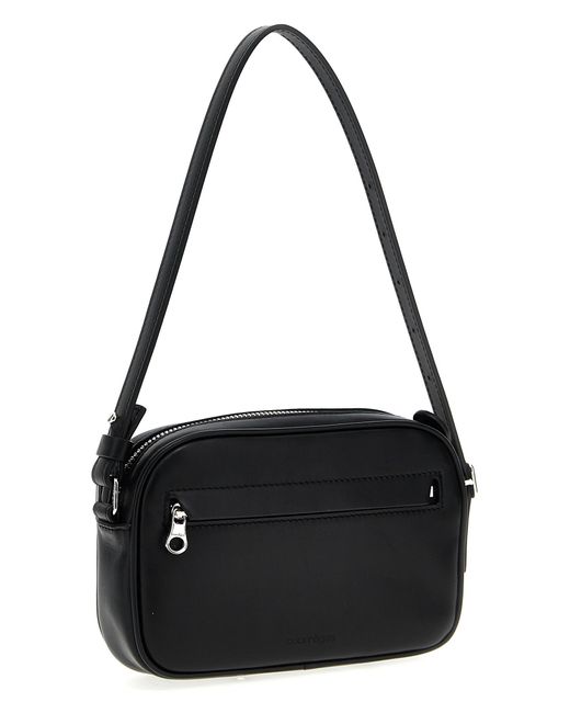 Courreges Black 'Slim Leather Camera Bag' Shoulder Bag