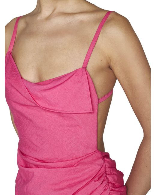 Jacquemus Pink Saudade Stretch Viscose Dress
