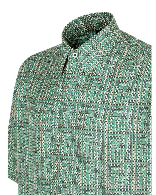 Fendi Green Silk Shirt, for men