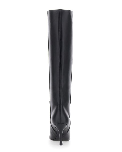 Pollini Black Heeled Boots Leather