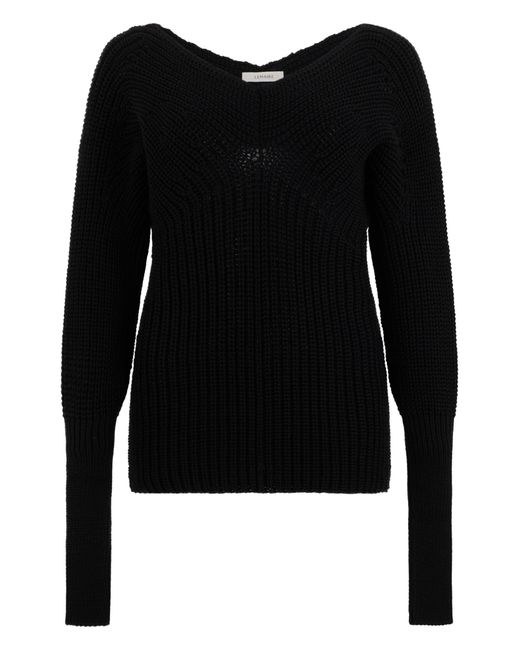 Lemaire Black Sweater V-Neck Wool