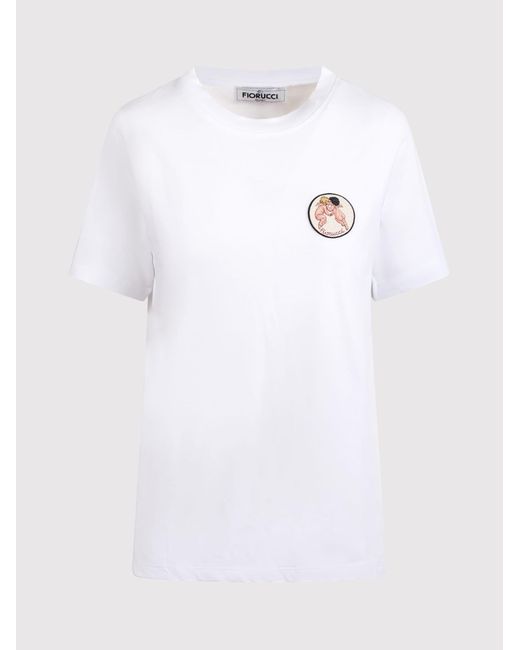 Fiorucci White T-Shirt With An Angel Patch