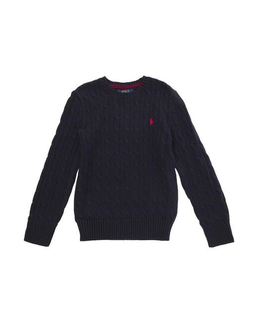 Polo Ralph Lauren Blue Sweater Cable-Knit Cotton Tops for men