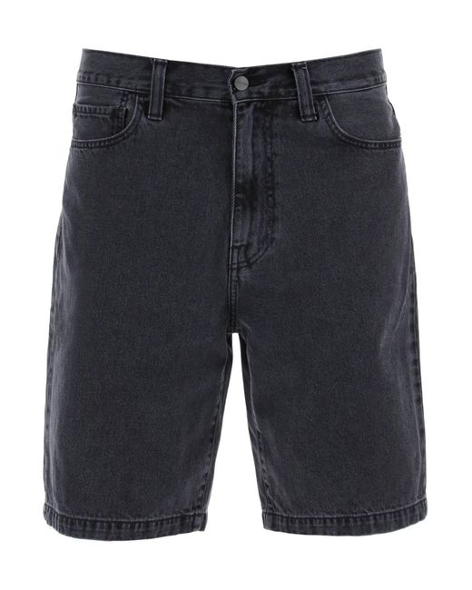 Carhartt Gray Landon Denim Shorts for men