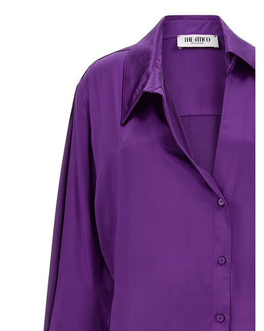 The Attico Purple Chemisier Dress