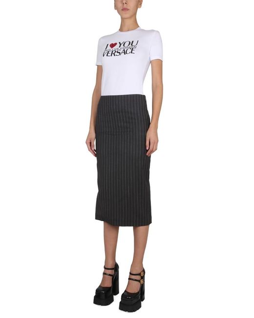 Versace Black Pencil Skirt