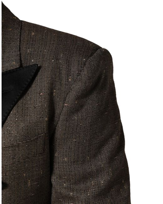 Dolce & Gabbana Black Gray Double Breasted 2 Button Jacket Blazer for men