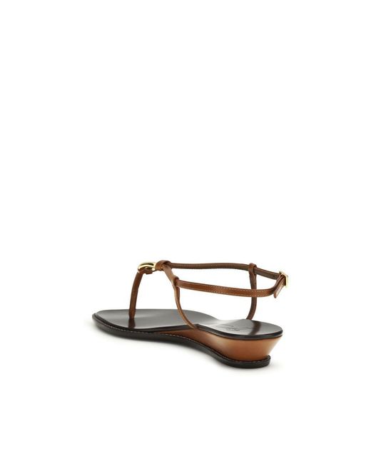 Giuseppe Zanotti Multicolor Brown Calf Leather Bos Taurus Wedge Sandals