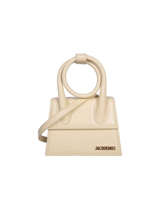 Jacquemus White 'Le Chiquito Noeud' Ivory Crossbody Bag With Logo