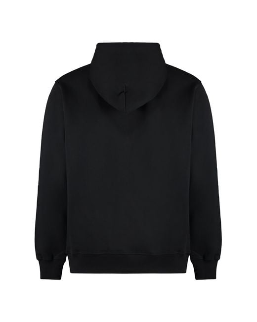 Drole de Monsieur Black Hooded Sweatshirt Slogan A Poche Classique Cotton Jumpers for men