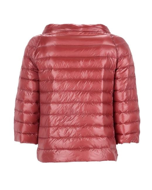 Herno Pink Reversible Padded Coat Polyamide Jacket