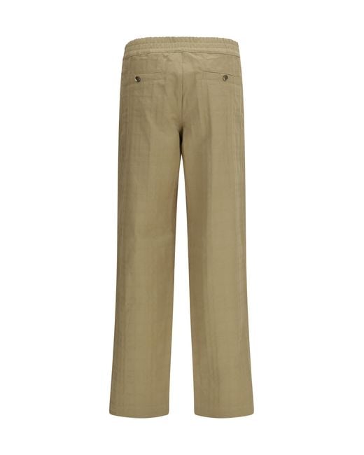 Burberry Green Textured Check Cotton Pants for men