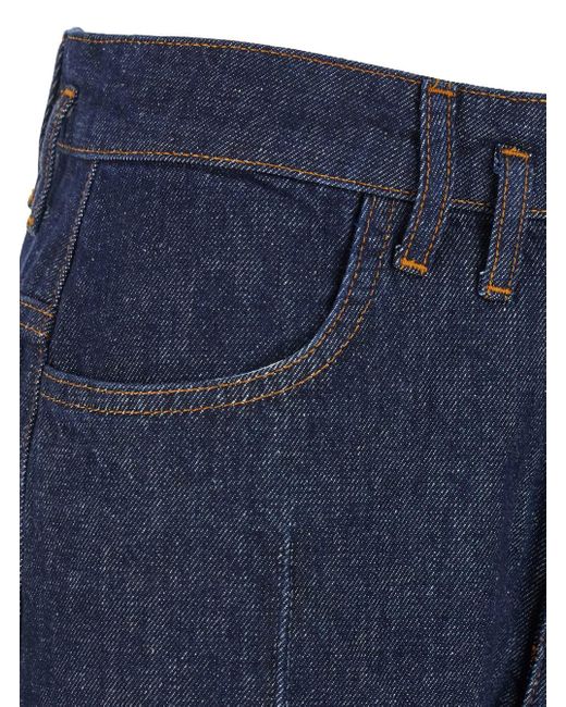 Tela Blue Brooklyn Jeans With Logo Patch On The Rear And Turn-Up Hem