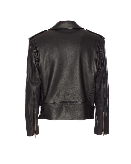 Saint Laurent Black Lamb Leather Biker Jacket for men