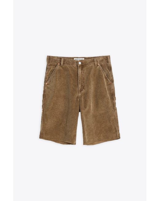 Our Legacy Natural Joiner Short Light Corduroy Work Shorts With Spray Paint for men