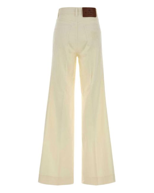 Etro Natural Pegaso-Buttons Flared Jeans