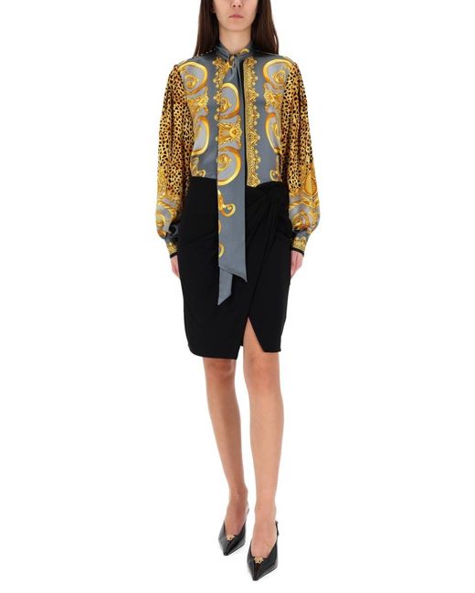 Versace Gray Silk Shirt