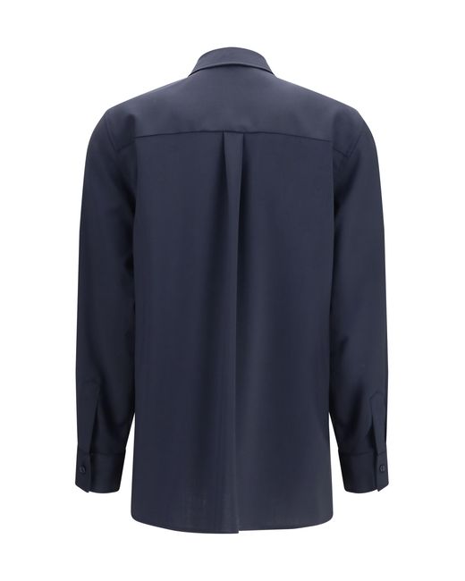 Cruna Blue Overshirt Virgin Wool Fleece (Ovis Aries) Shirt
