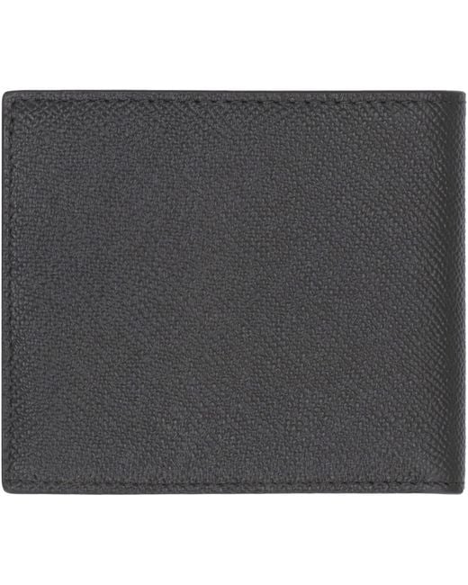 Dolce & Gabbana Black Wallet Flap-Over Calfskin Calf Leather & Cardholders for men