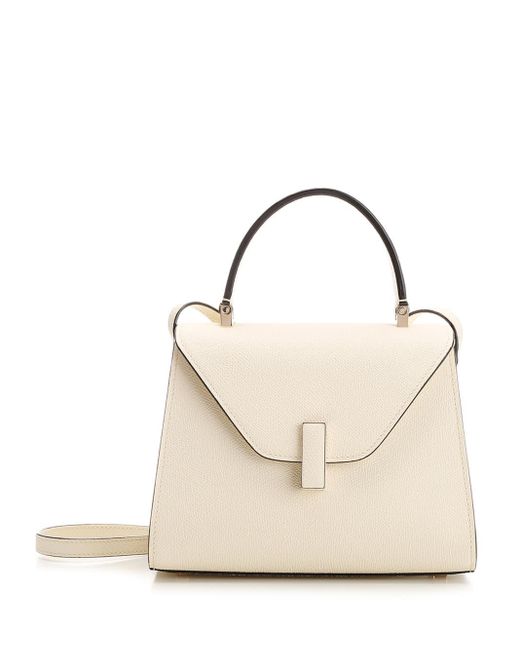 Valextra White Iside Mini Top Handle Bag
