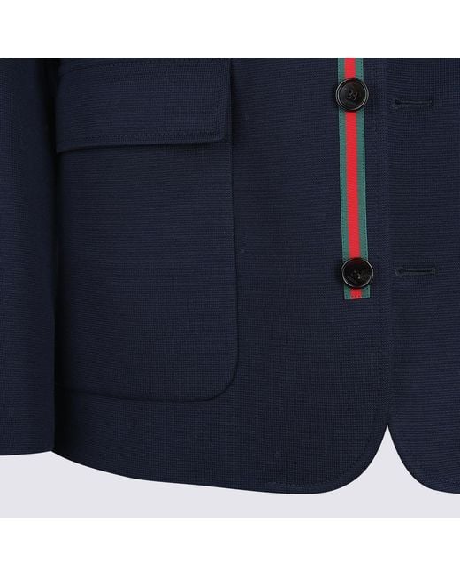 Gucci Blue Cotton Blazer for men