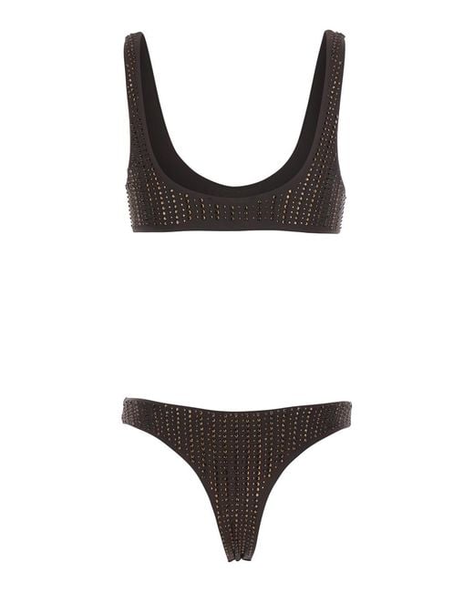 VENUJA Brown Bikini High-Waisted Brazilian Polyamide Swimwear
