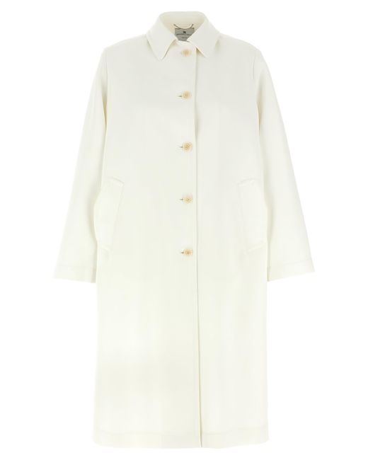 Ermanno Scervino White Single-Breasted Coat