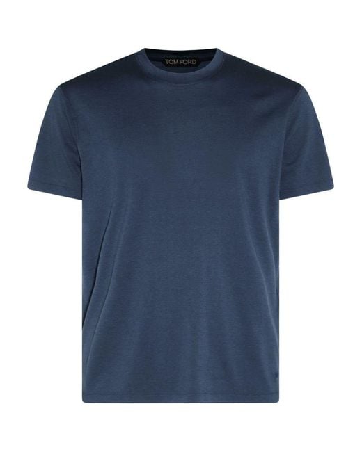 Tom Ford Blue Crew-Neck, Short-Sleeved T-Shirt for men