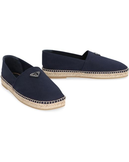 Prada Blue Canvas Espadrilles Cotton for men
