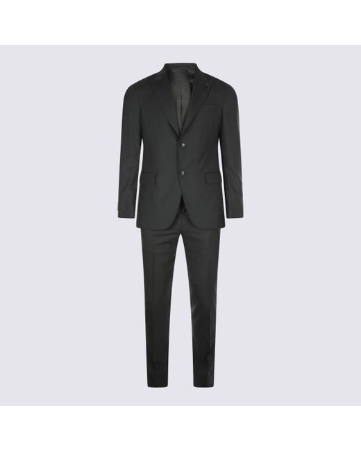 Lardini Black Wool Suits for men