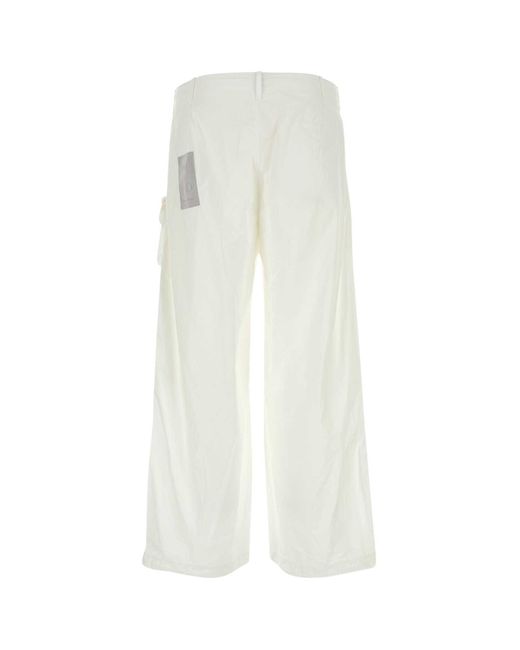C P Company White Nylon Cargo Pant for men