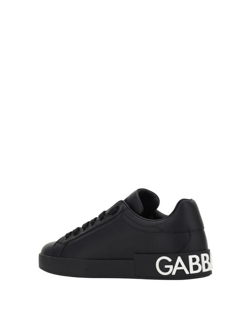Dolce & Gabbana Black Calfskin Sneakers Trainers for men