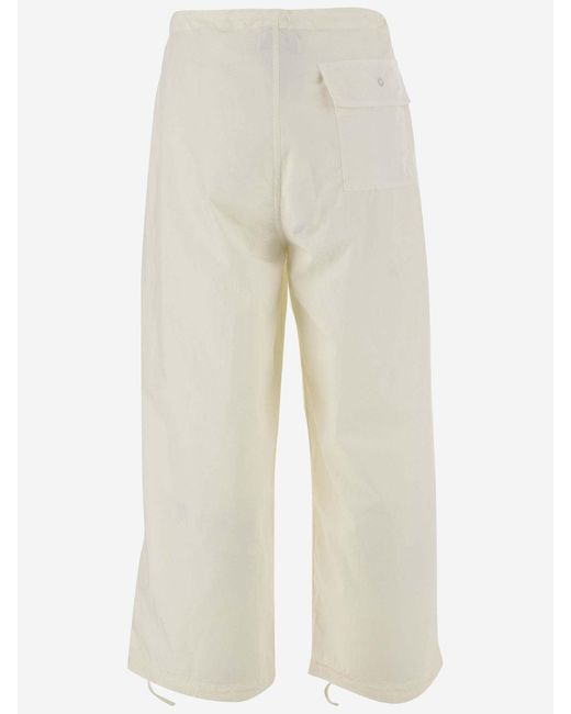 Autry White Cotton Trousers With Logo for men