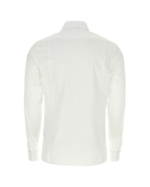 Balmain White Poplin Shirt for men