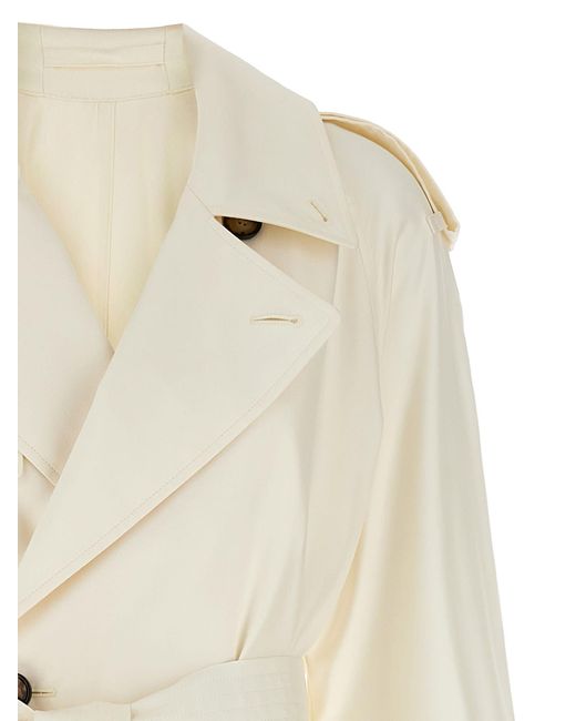 Burberry Natural Long Silk Trench Coat