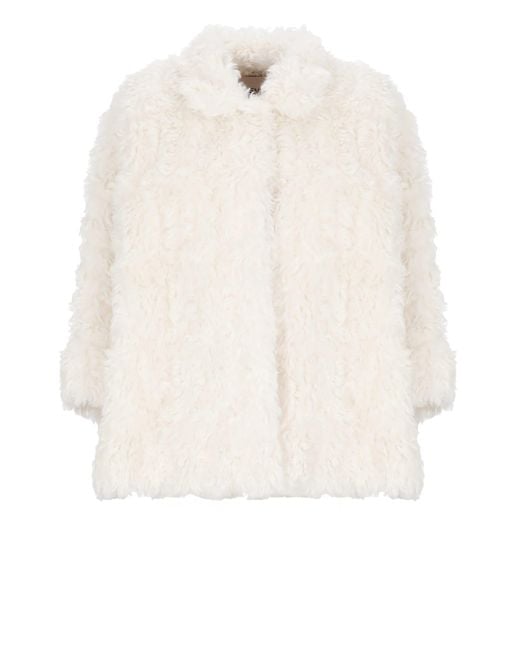 VALENTINI 1972 White Synthetic Fur Coat