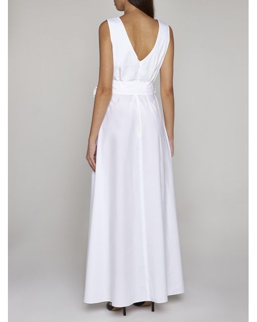P.A.R.O.S.H. White Canyox Cotton Long Dress
