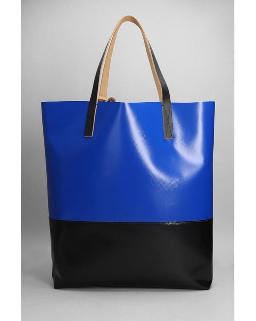 Marni Tote In Blue Leather for men