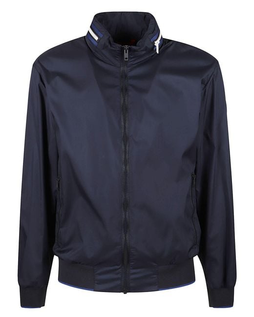 Fay Blue High-Neck Zipped Track Jacket for men