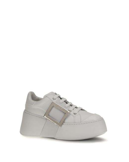 Roger Vivier White Sneakers Viv Skate Trainers