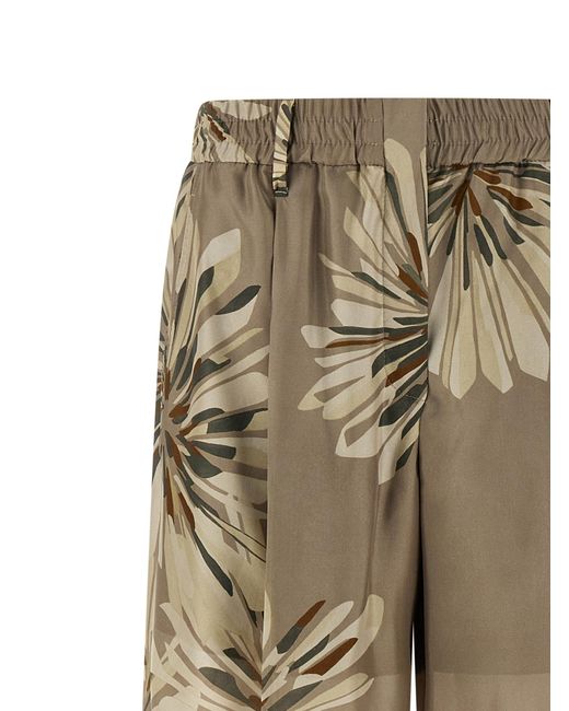Brunello Cucinelli Natural Silk Casual Pants