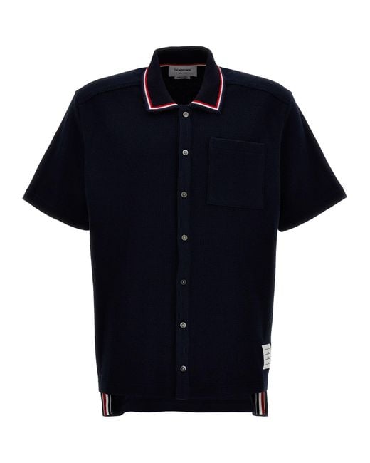 Thom Browne Blue Cotton Knit Shirt for men