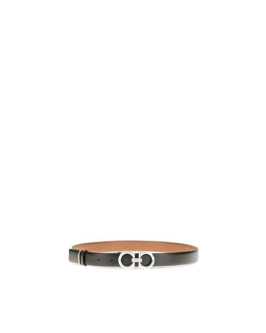 Ferragamo Black Calf Leather Bos Taurus Regular Belt