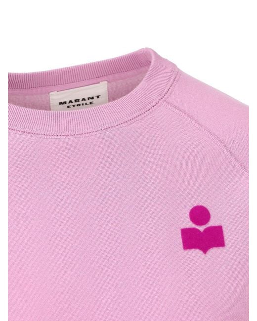 Isabel Marant Pink Milla Logo Printed Crewneck Sweatshirt
