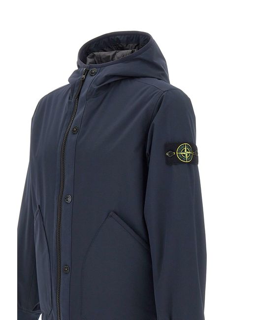Stone Island Soft Shell-r Jacket With E.dye Technology in Blue for Men
