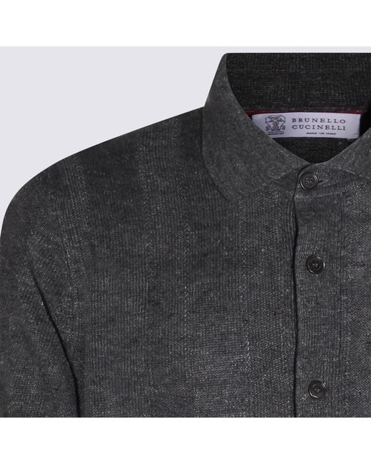 Brunello Cucinelli Black Linen Blend Shirt for men