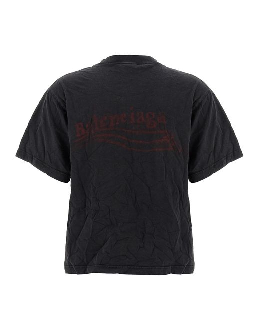 Balenciaga 'Washed Crayon Political' T-Shirt in Black | Lyst