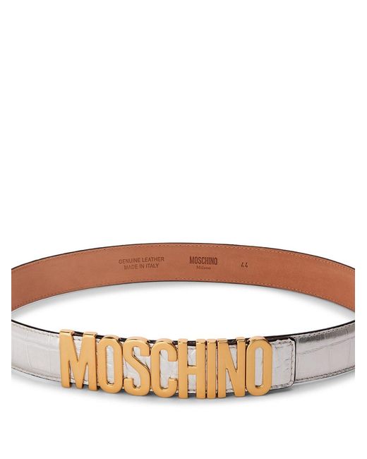Moschino White Logo Lettering Buckle Belt Accessories