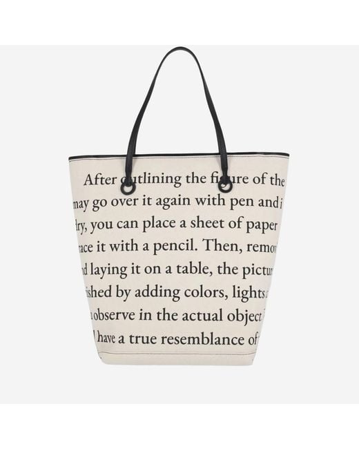 J.W. Anderson Green Cotton Blend Anchor Shopping Bag Ivory, Shoulder for men